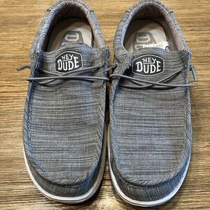 Hey Dude Boys Wally Linen Slip On loafers Stone Gray